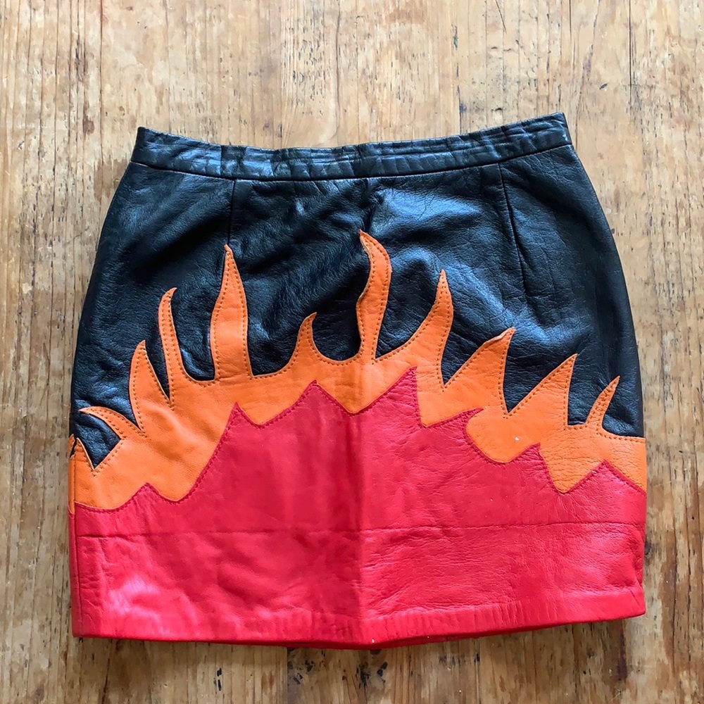 Vintage Leather Flame Skirt